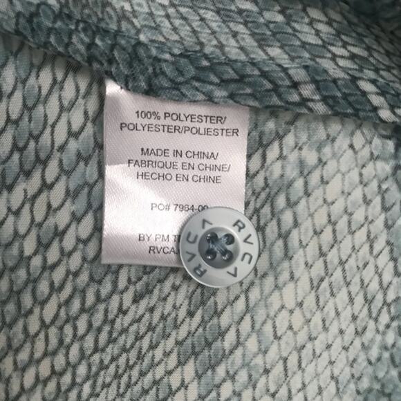 RVCA green snake skin sheer blouse tunic small - Picture 7 of 8